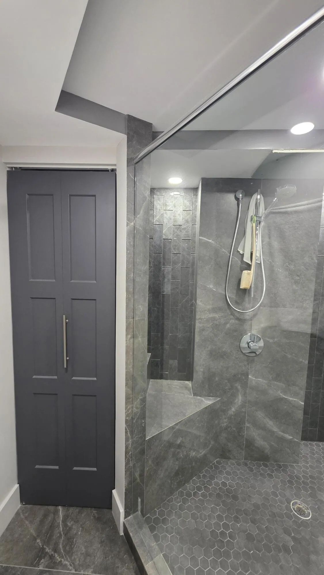 linen closet off shower
