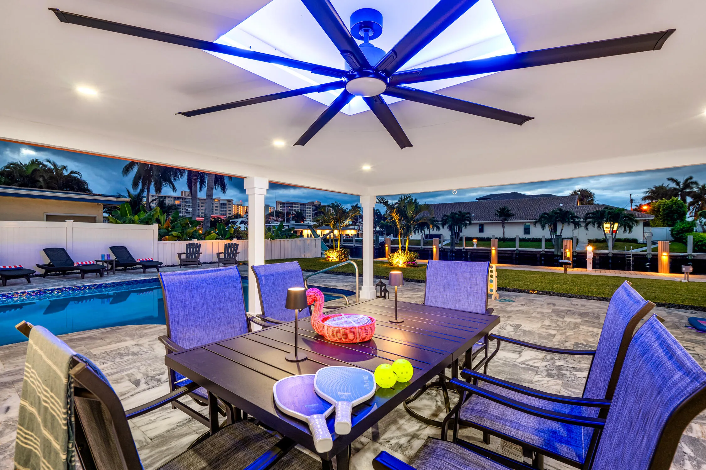 Outdoor Dining Area at Twilight