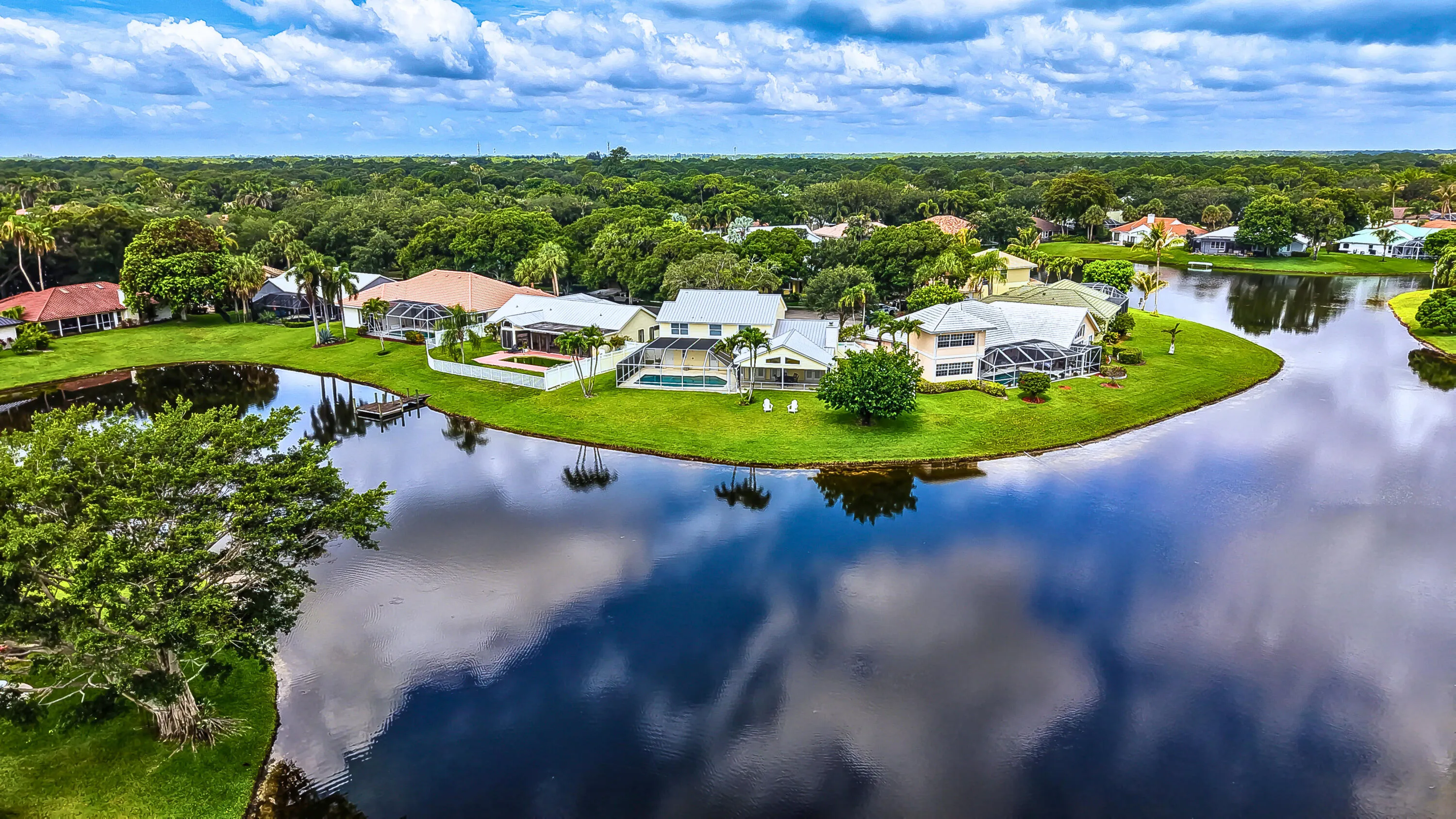Sweeping Aerial Lake Views