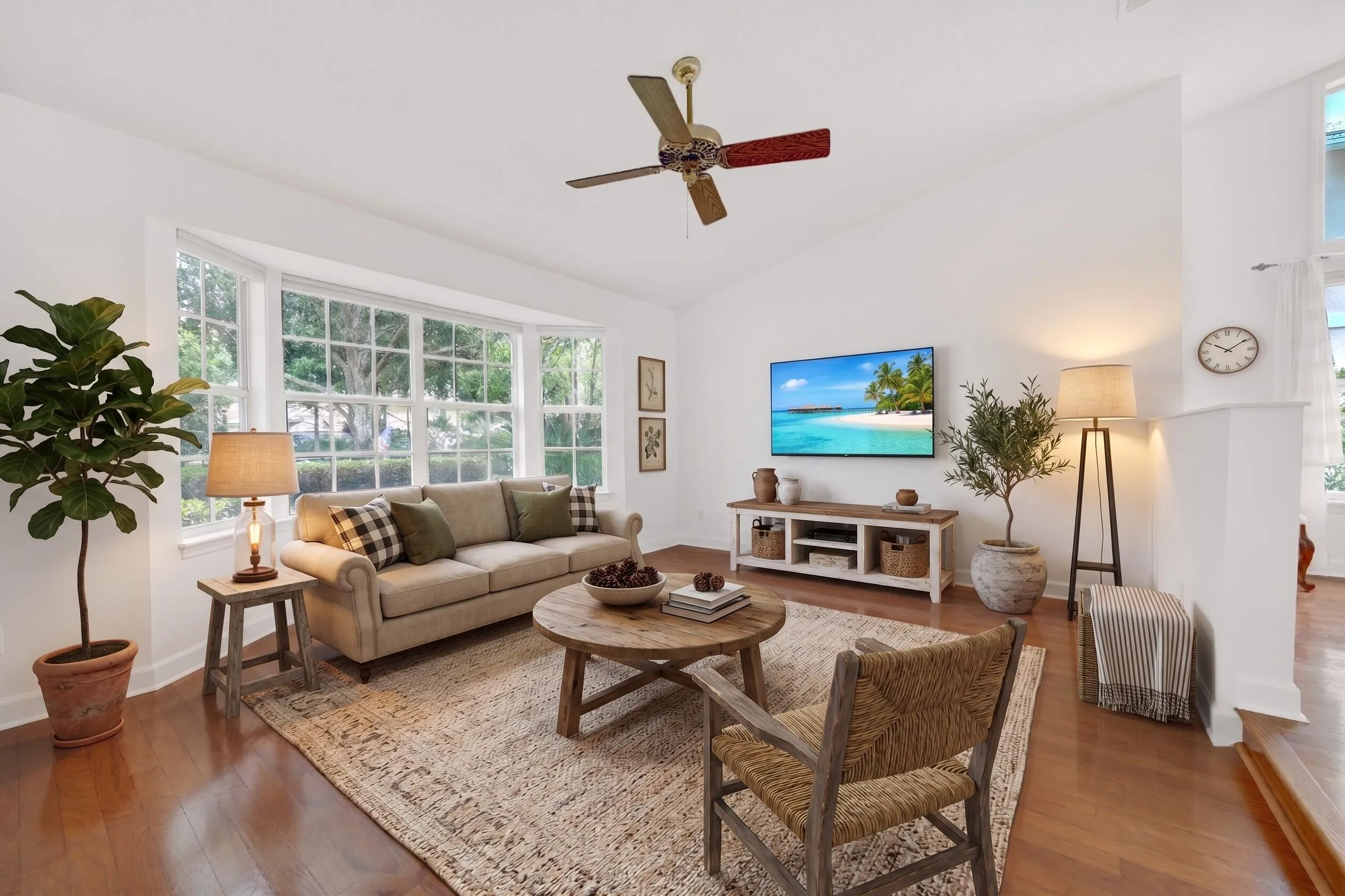 Living Room w/ Bay Windows