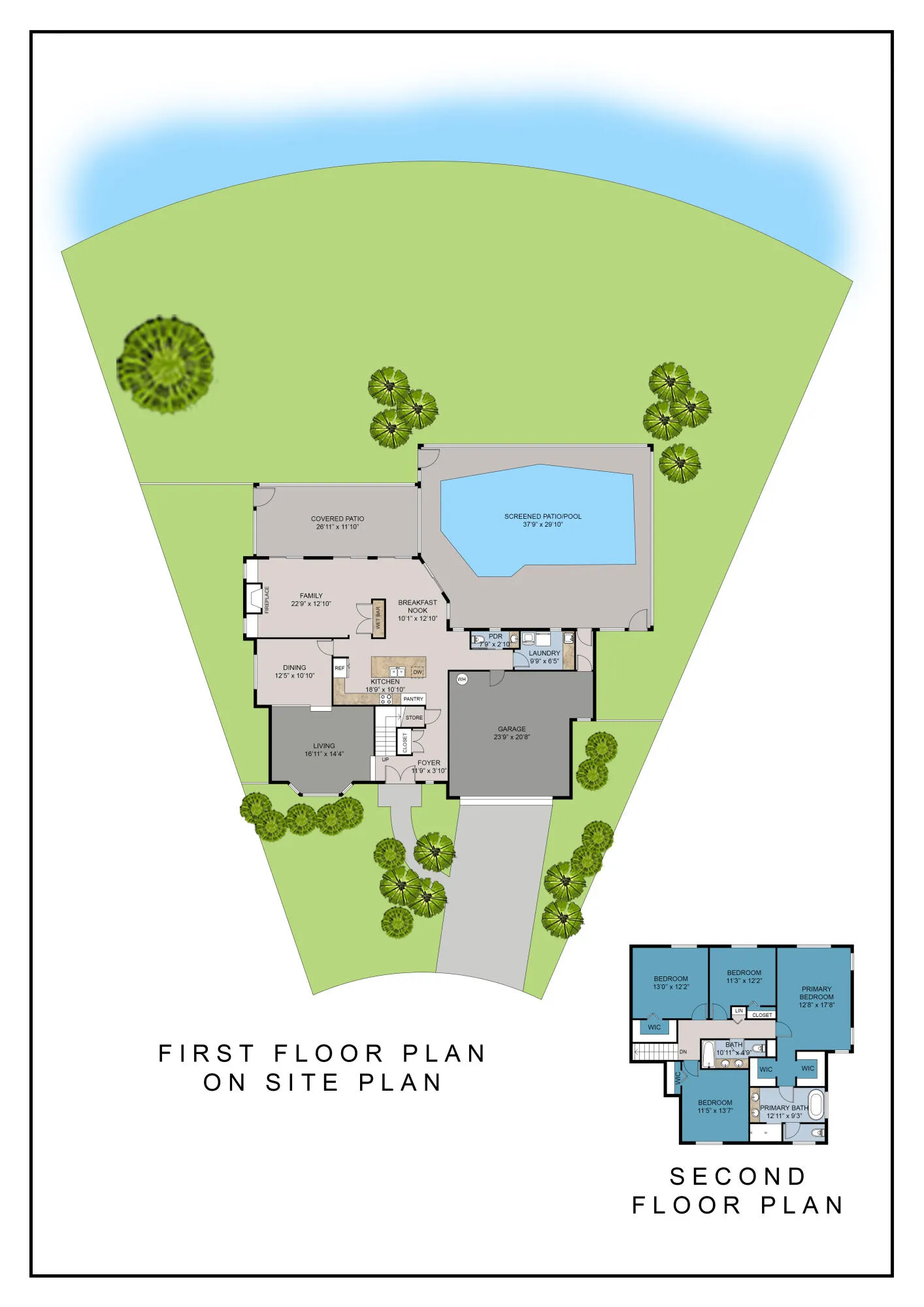 Floor Plan on Site Plan