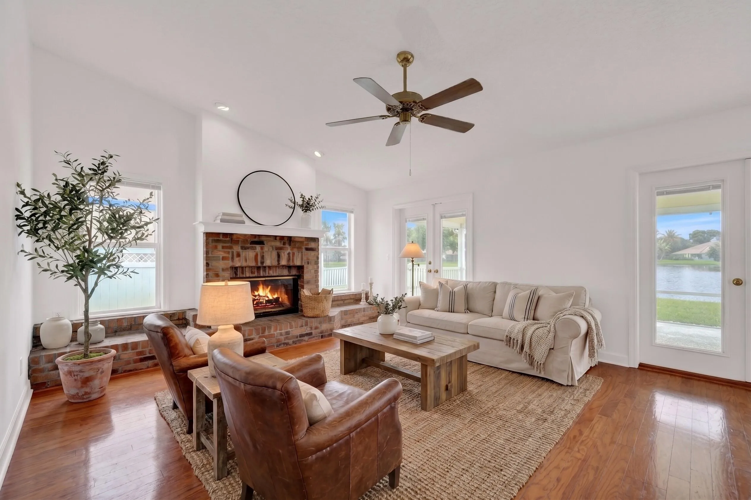 Family Room to Fireplace