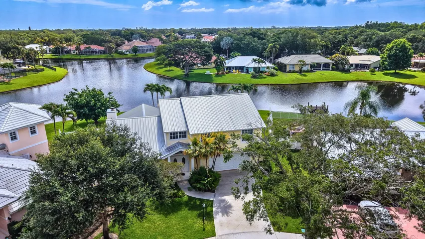 Aerial Front Elevation to Lake