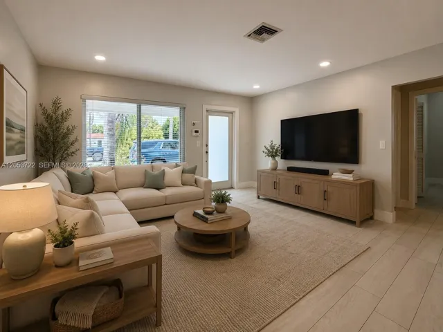 Virtually staged living room