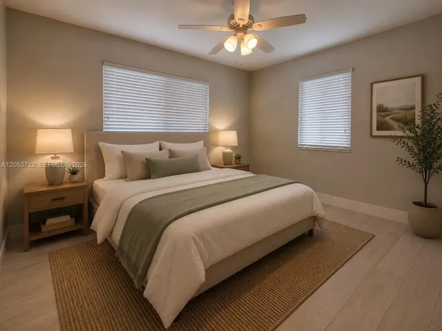 Virtually staged bedroom