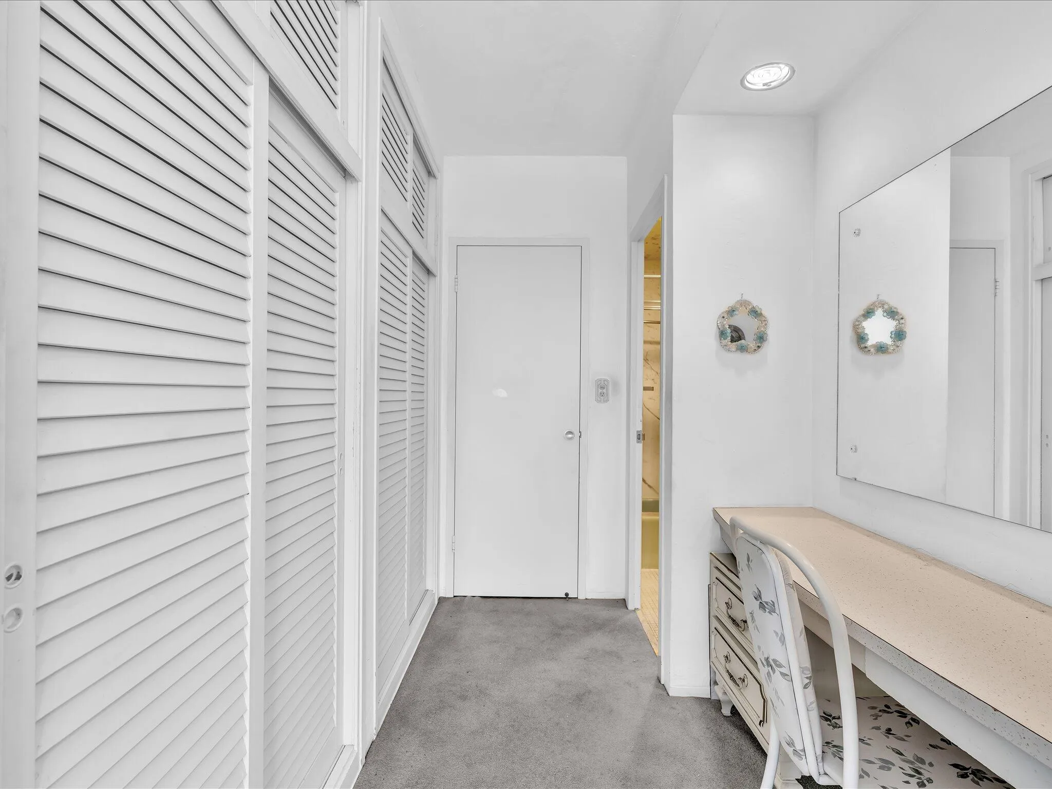 Closets and vanity area