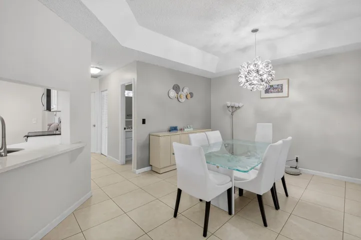 Kitchen view onto dining area