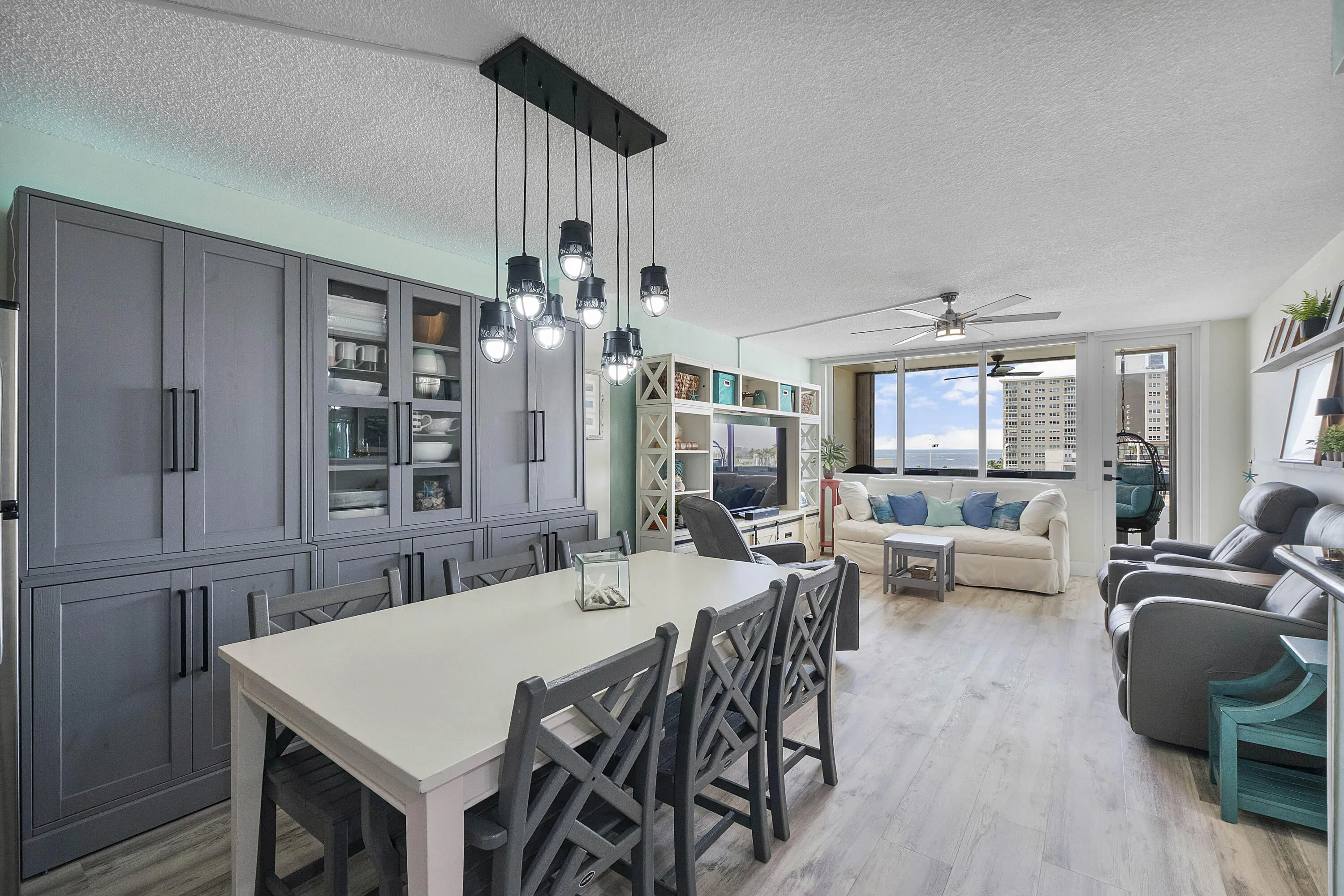 One of a kind custom built Chandelier included, the only one in the world like this, This is the view you will see as you walk into the condo