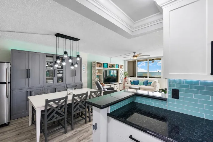 Granite countertops and lots of storage space, Soft close modern real cabinet doors and drawers,