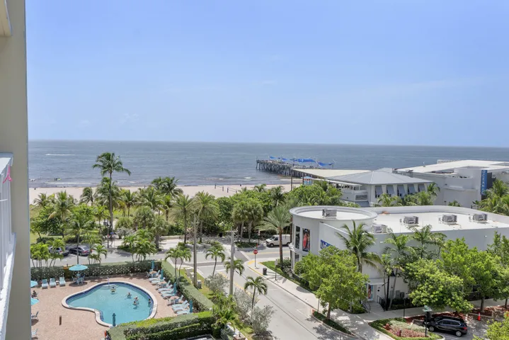 The view of the relaxing heated pool from your balcony