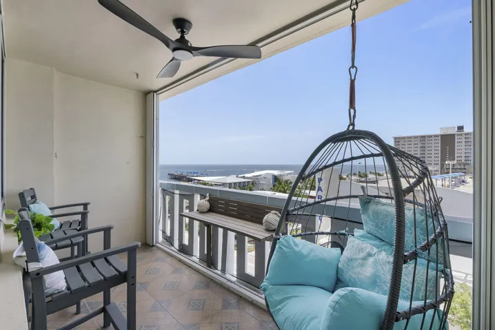 anyone for a swing on the balcony while enjoying the sound of the ocean waves? The swing is included as it is attached to the balcony, Its a great relaxation at sunset with a glass of wine,