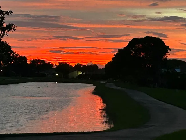 Sunset view of the lake