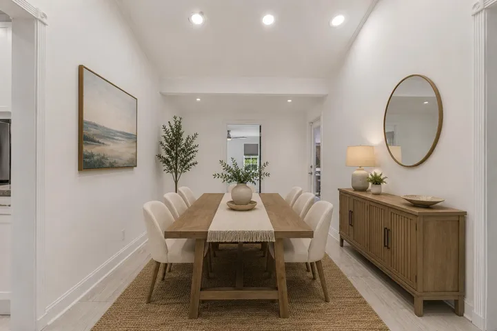 AI staged dining room