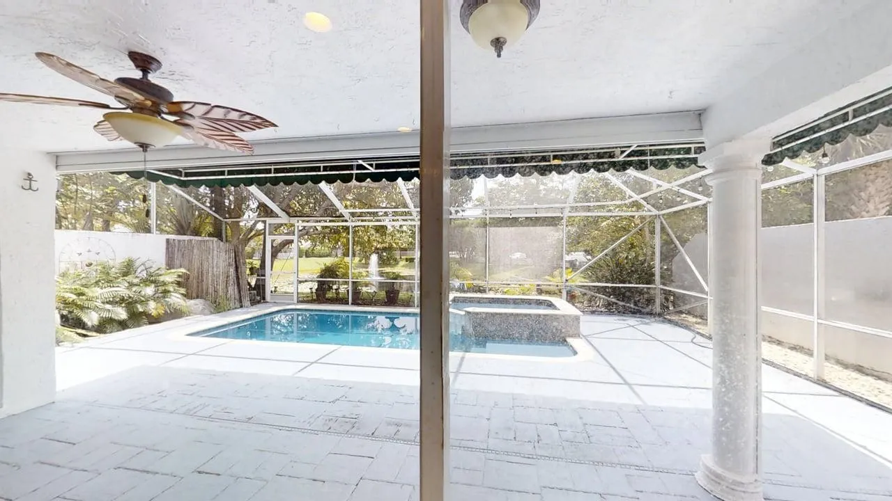 View of Pool from Kitchen