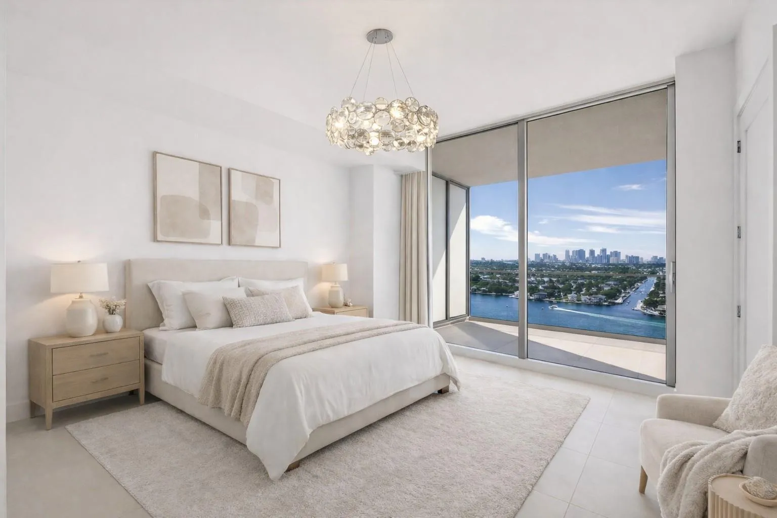 This is the guest bedroom with furniture and we can place similar colors and furniture inside the unit for you if you are looking for a furnished unit,