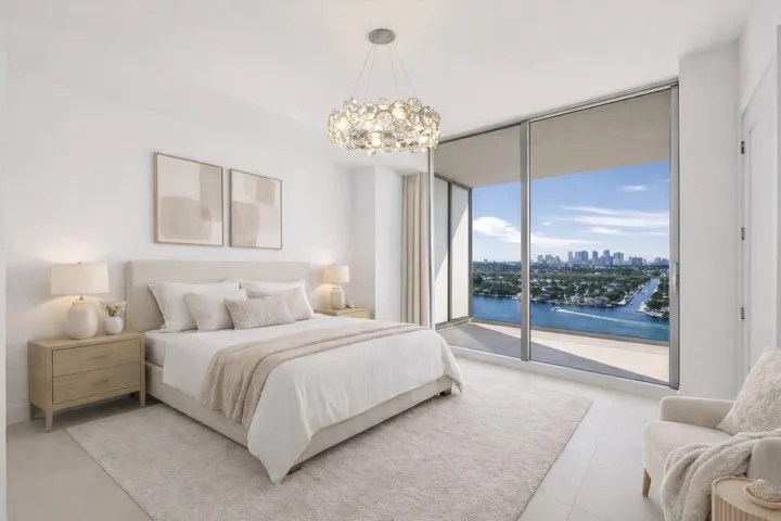 This is the guest bedroom with furniture and we can place similar colors and furniture inside the unit for you if you are looking for a furnished unit,