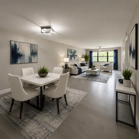 VIRTUALLY STAGED LIVING-DINING ROOM