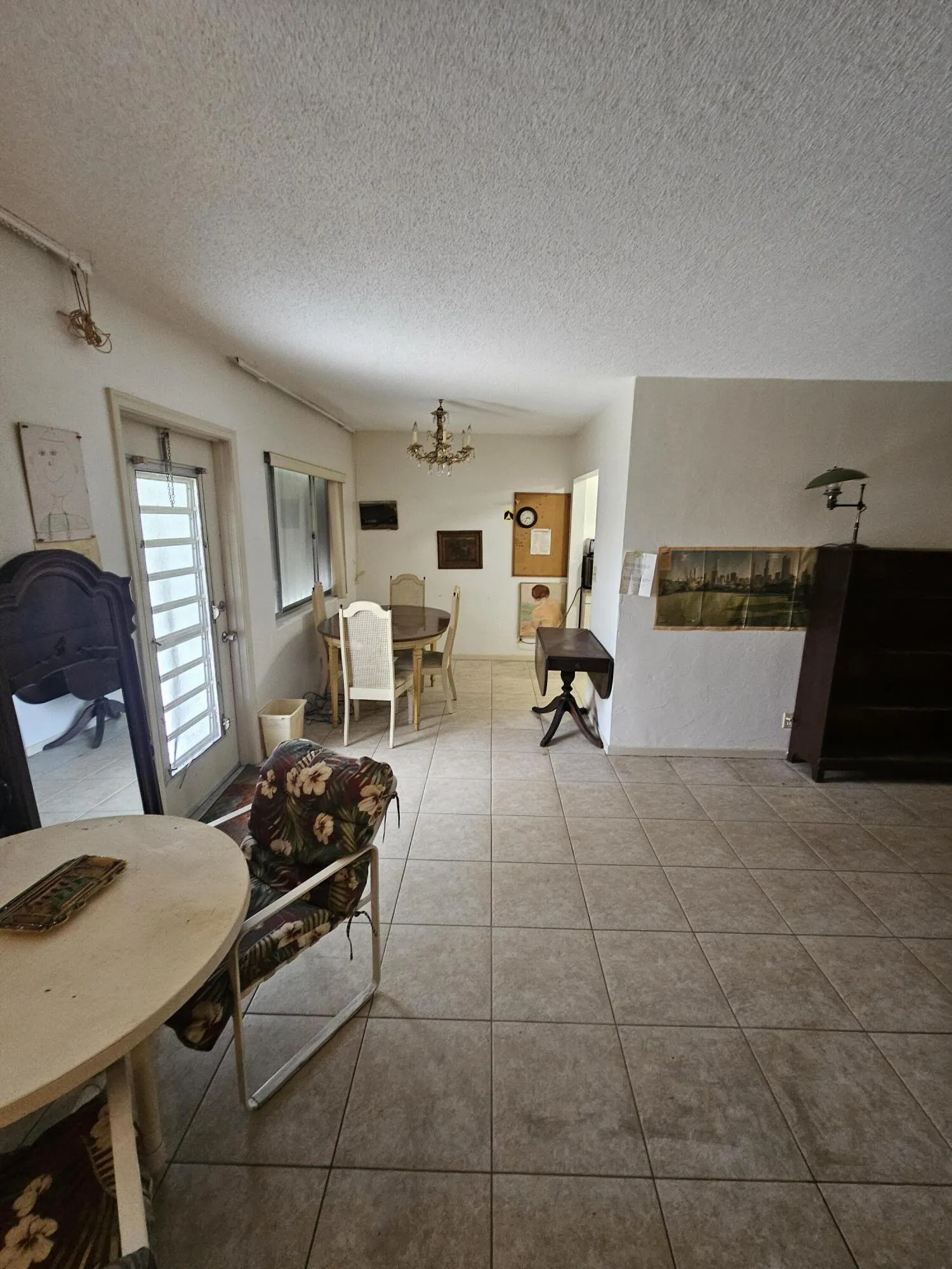 Living room and dining room