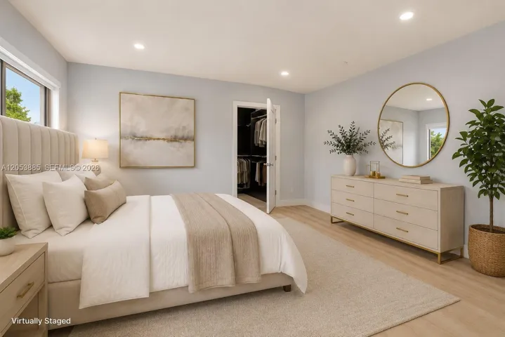 Virtually staged Primary bedroom