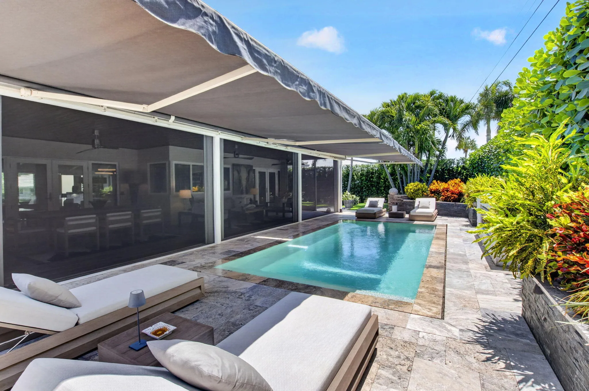 POOL VIEW WITH AWNINGS VIEW