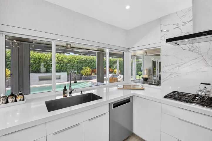 KITCHEN VIEW OVERLOOKING POOL