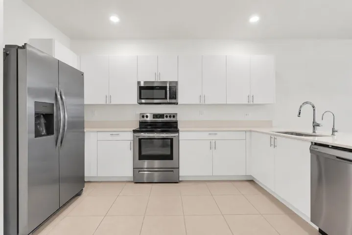 Vacant Modern Open-Plan Kitchen Interior