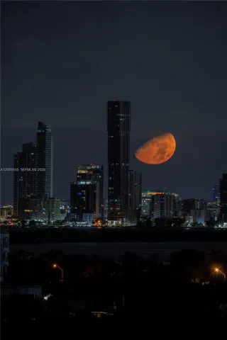 Moon setting behind Edgewater taken from unit balcony