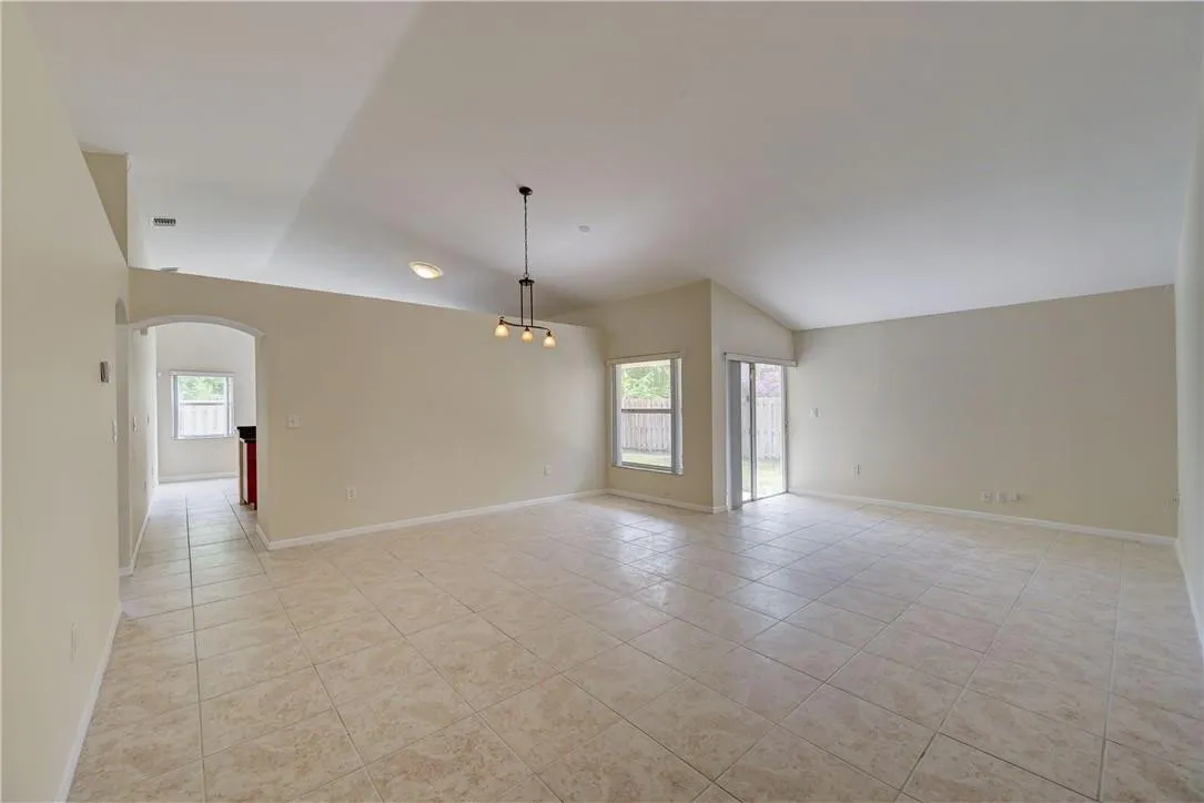 View from front door into great room-vaulted