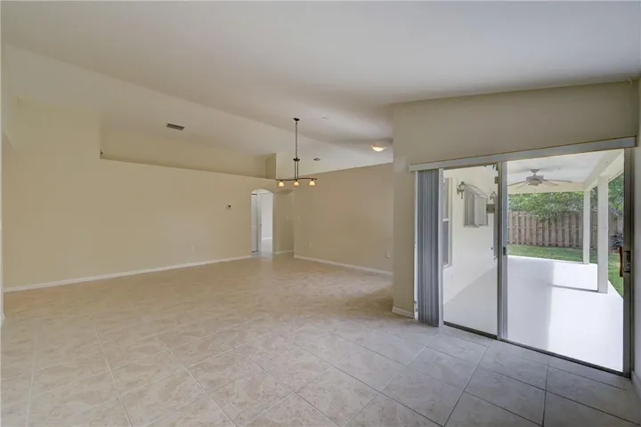 Living room opens to large patio