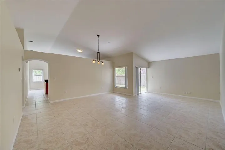 View from front door into great room-vaulted
