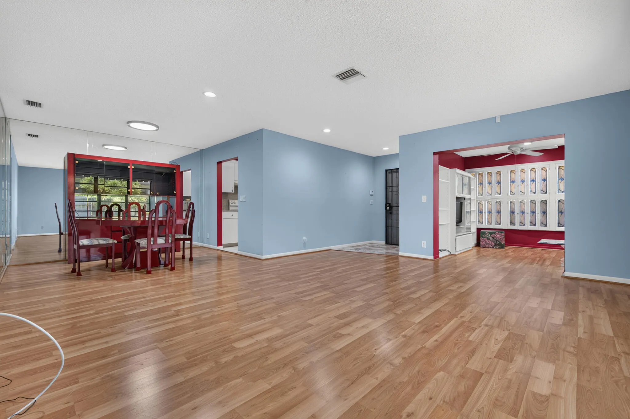 Living room & den view