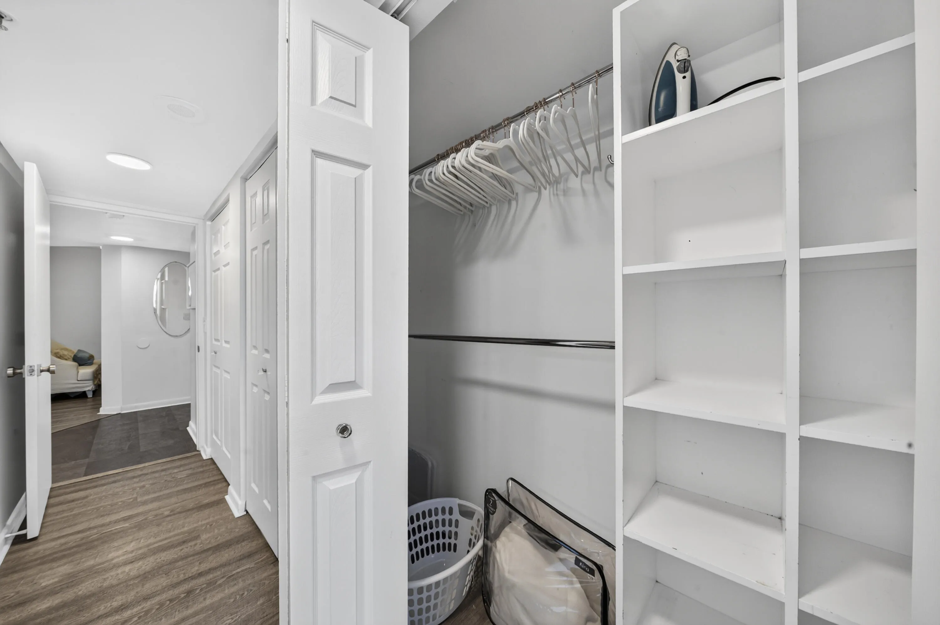 Multiple closets, built-in linen storage, and abundant storage space help keep everything organized.