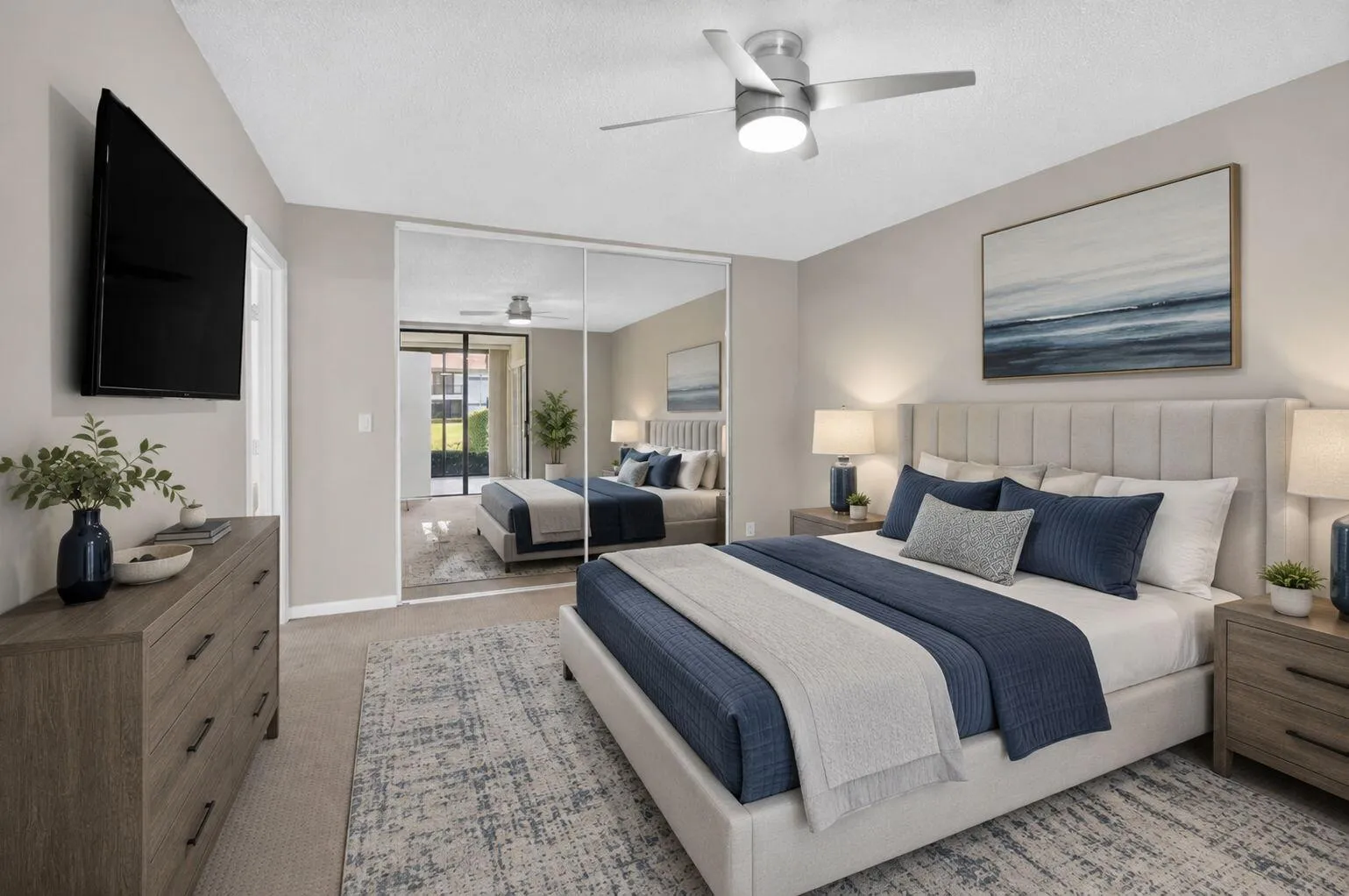 Virtually Staged Main Bedroom