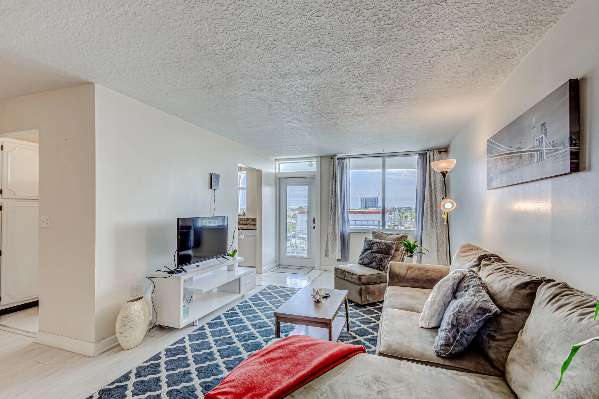 Living room facing window