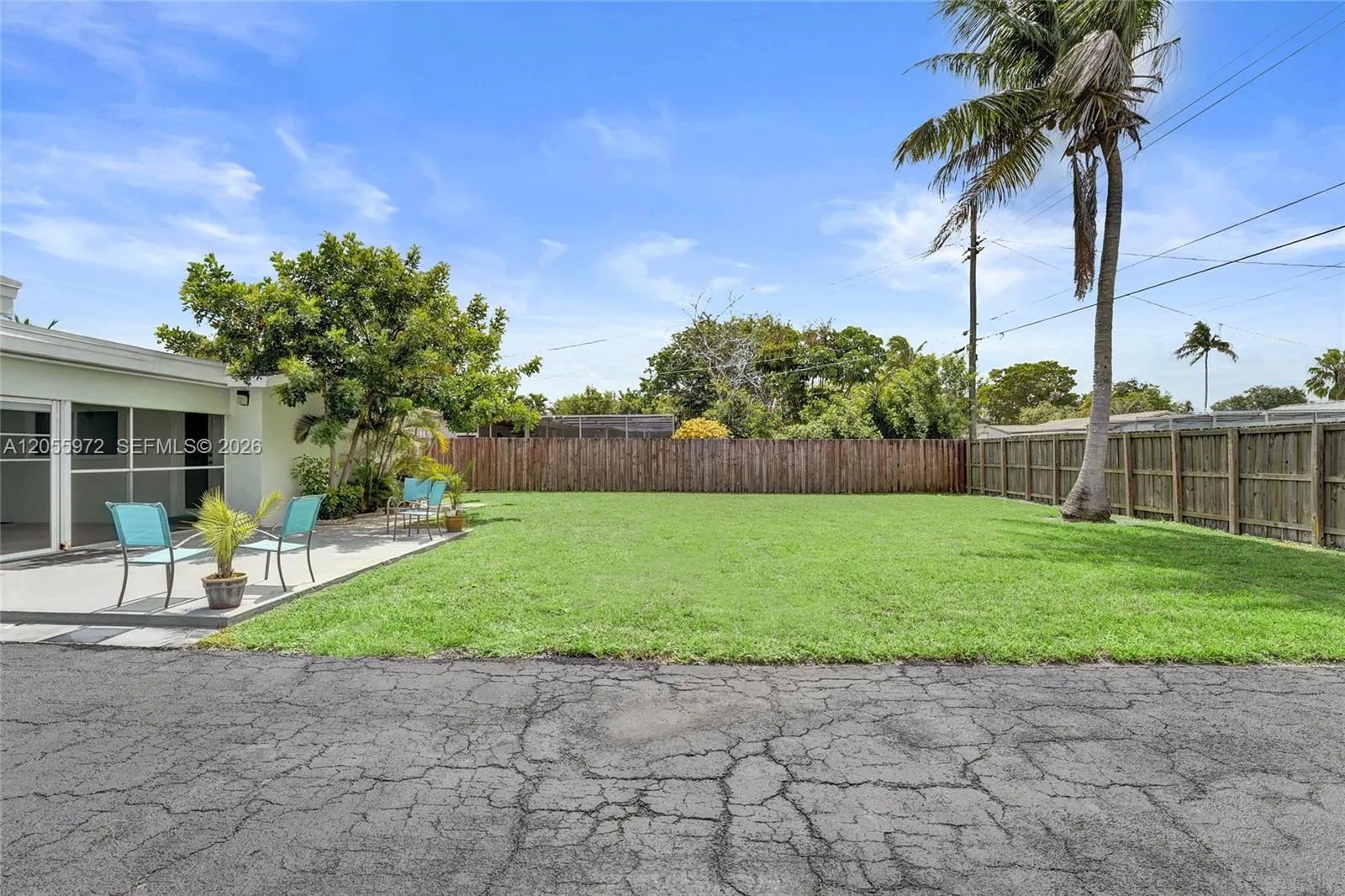Driveway in rear of home