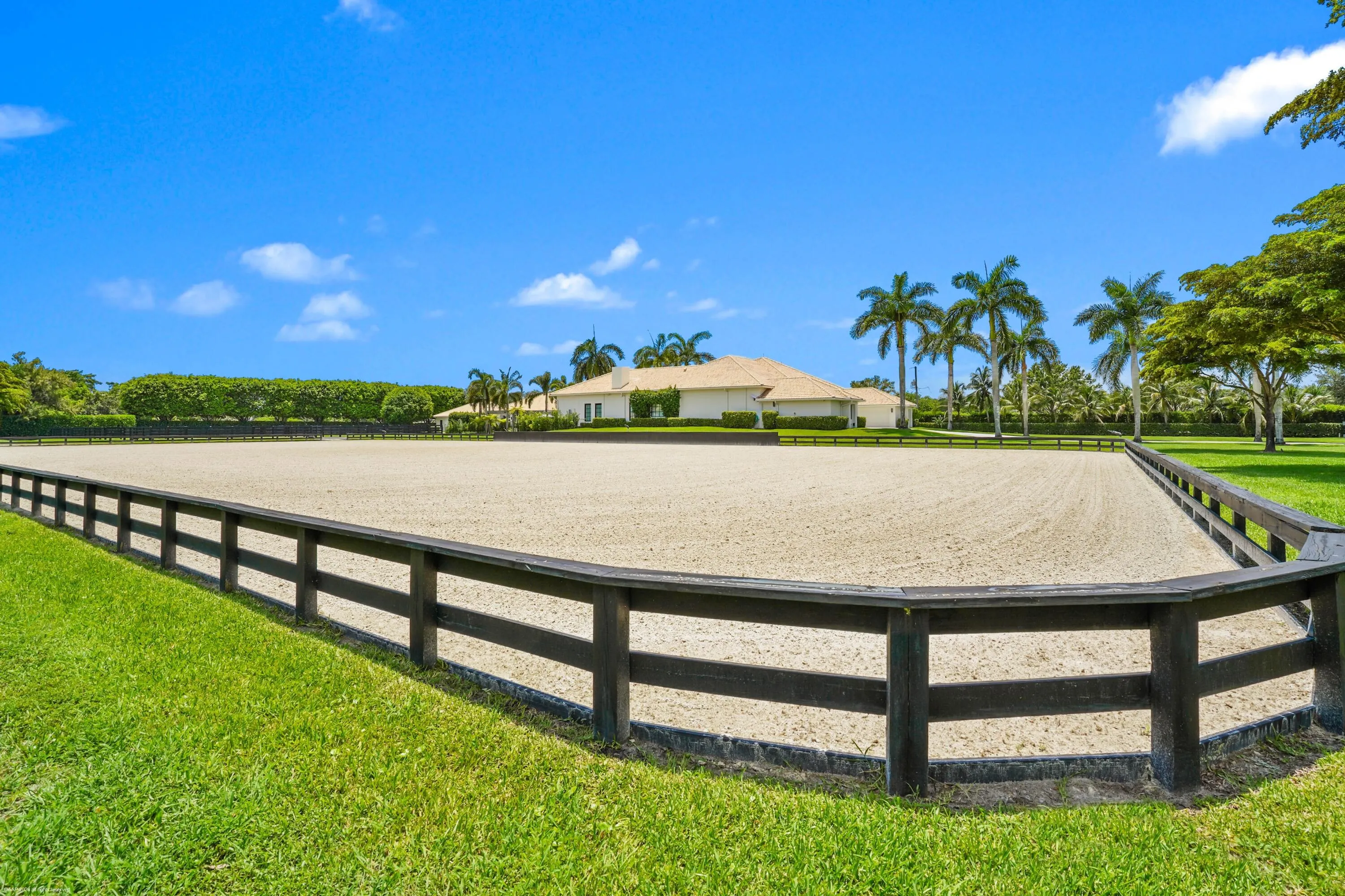Jumping arena looking towards main residence