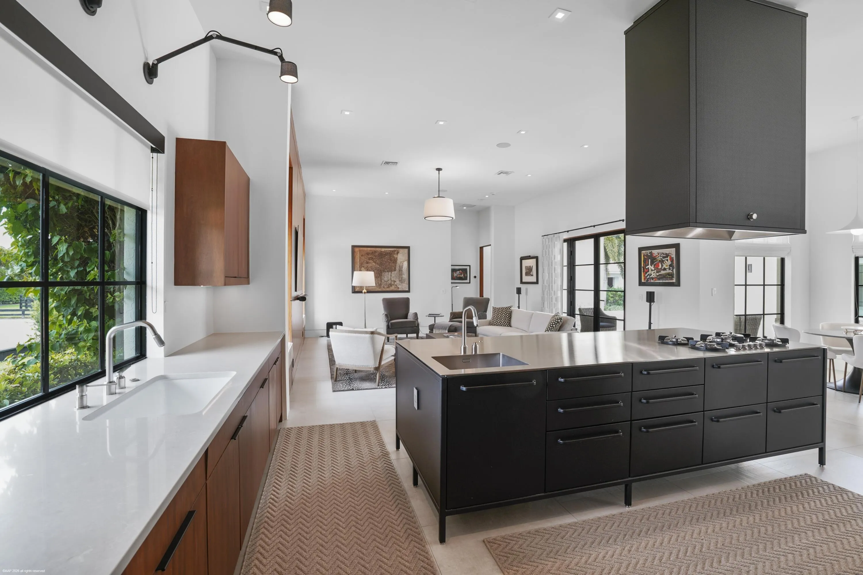 Center island kitchen looking towards family room