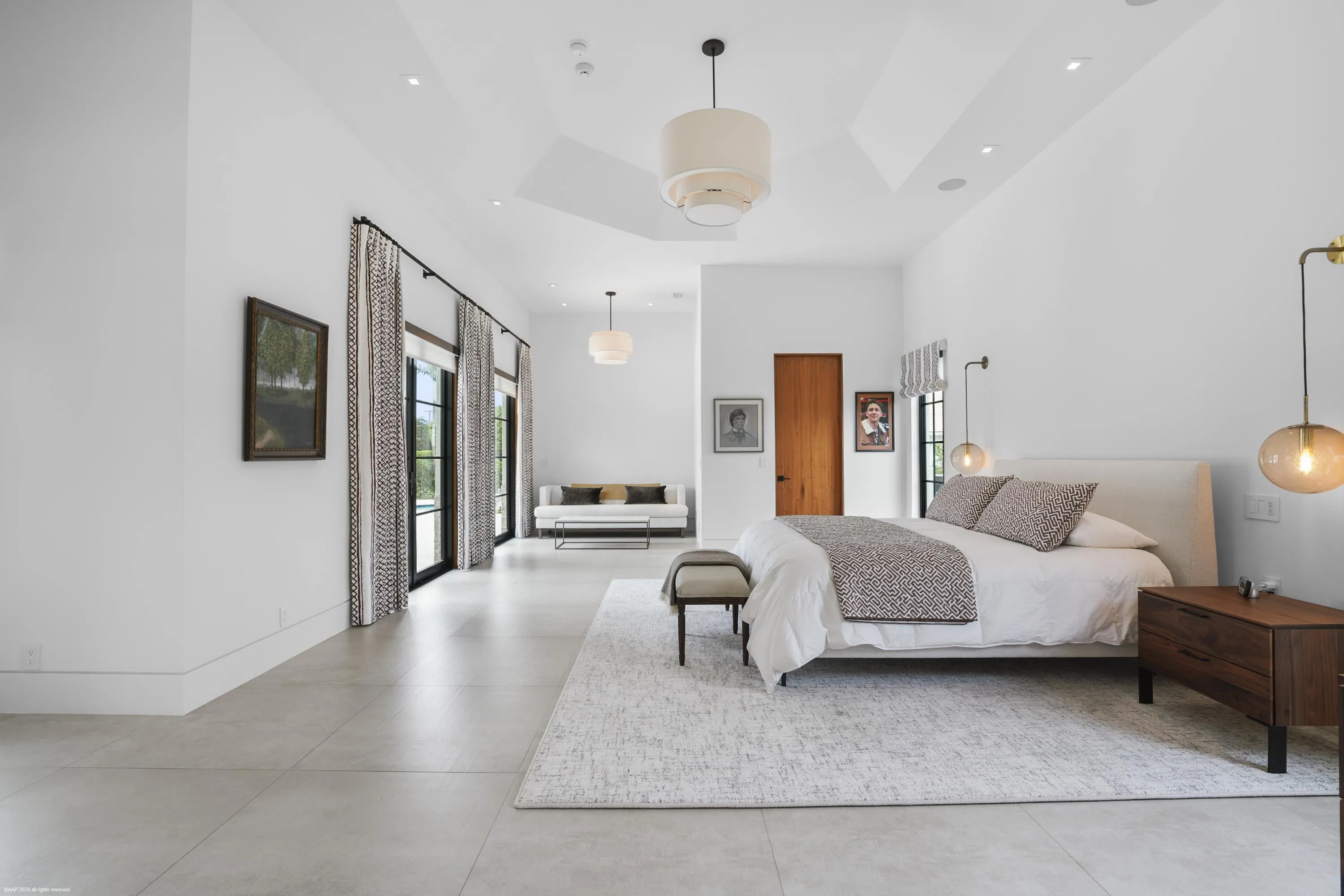 Primary bedroom with sitting area
