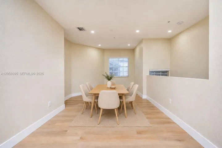 Staged dining area