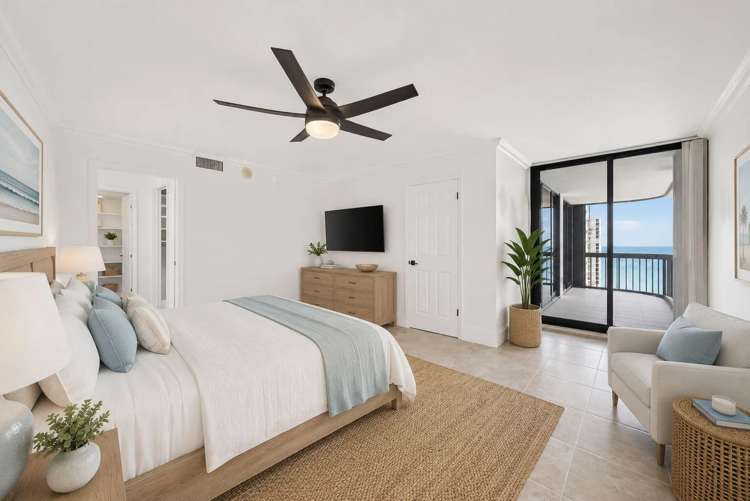 Virtually Staged Master Bedroom