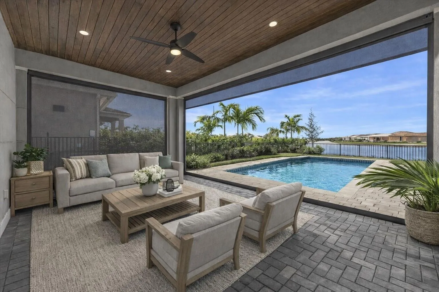 Virtually Staged- Patio, Screens, and Pool