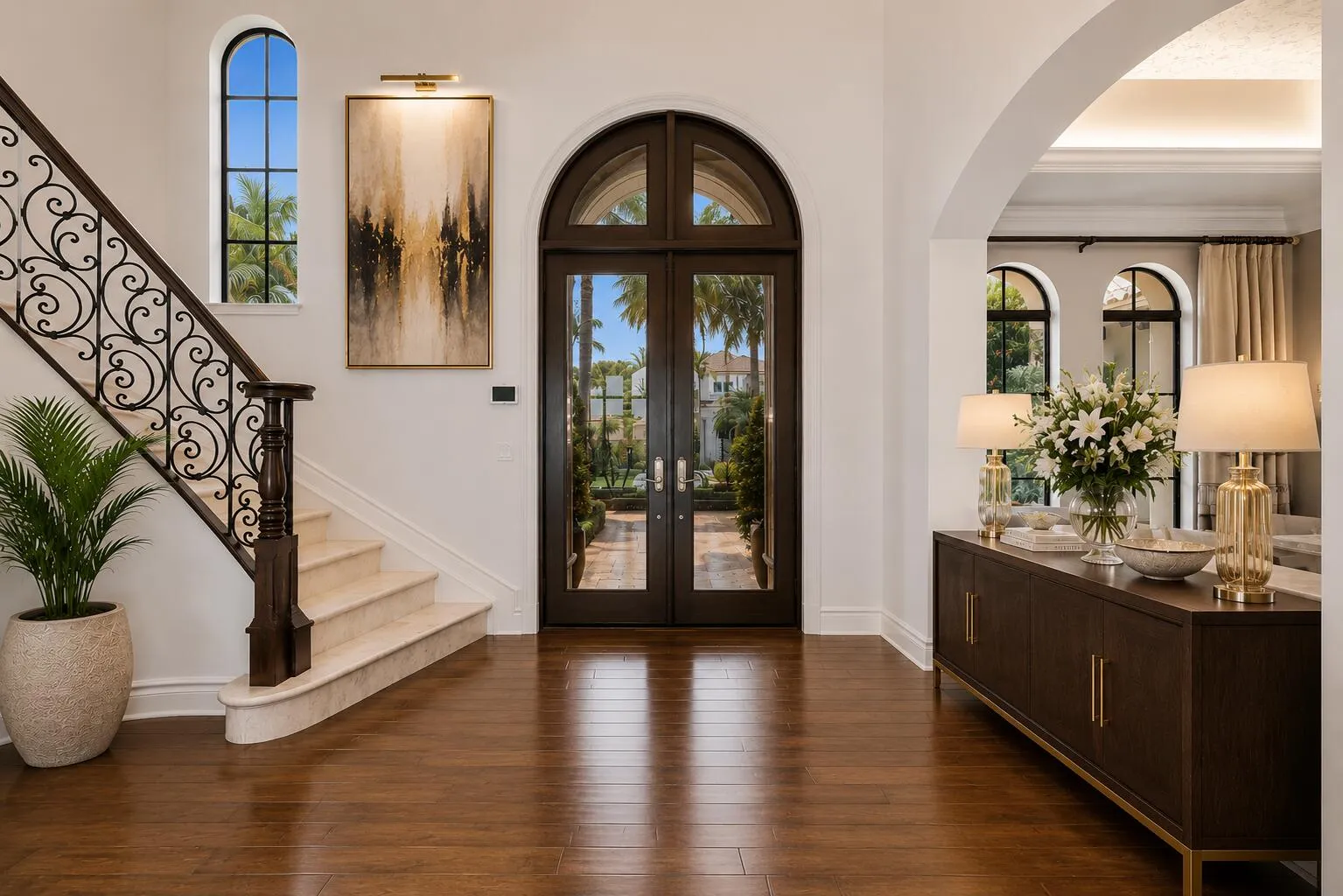 Digitally staged foyer