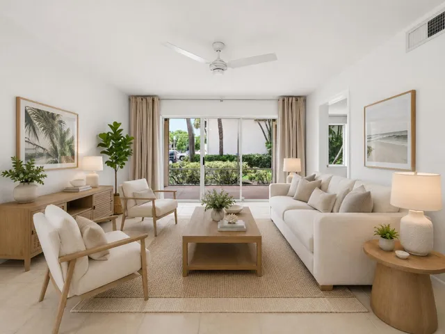 Virtually staged living room