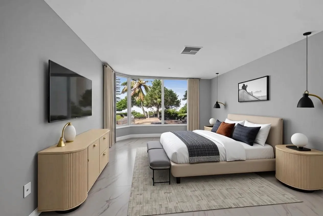 Bedroom is staged