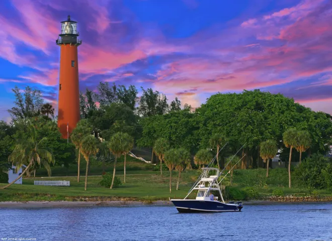 Jupiter Lighthouse with Boat 2018 AAP