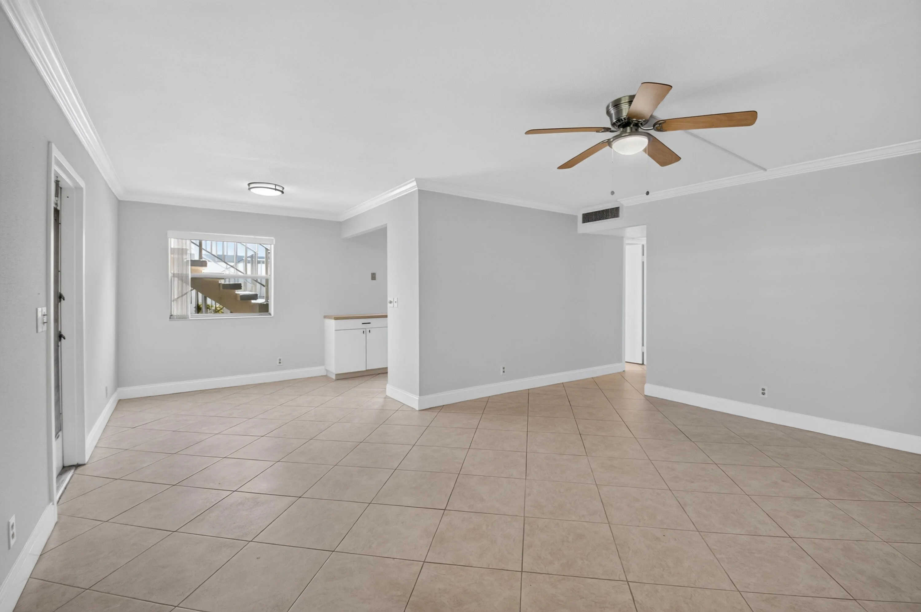 living room open to dining