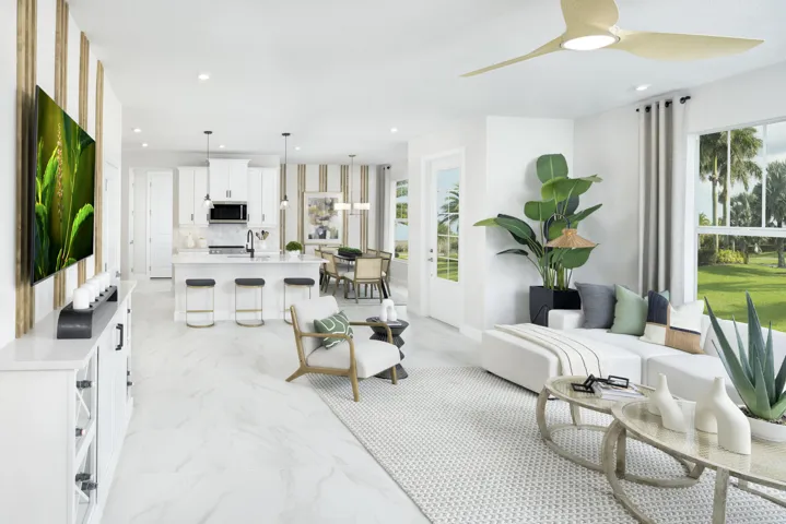 Stock photos represent builder's floorplan