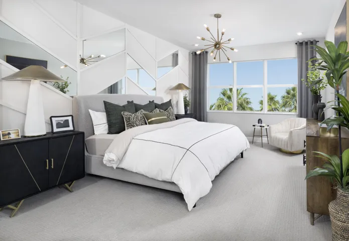 Stock photos represent builder's floorplan