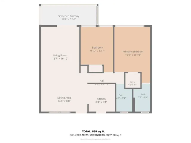 Condo floor plan with dimensions