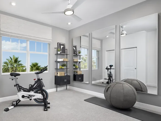 Stock photos represent builder's floorplan